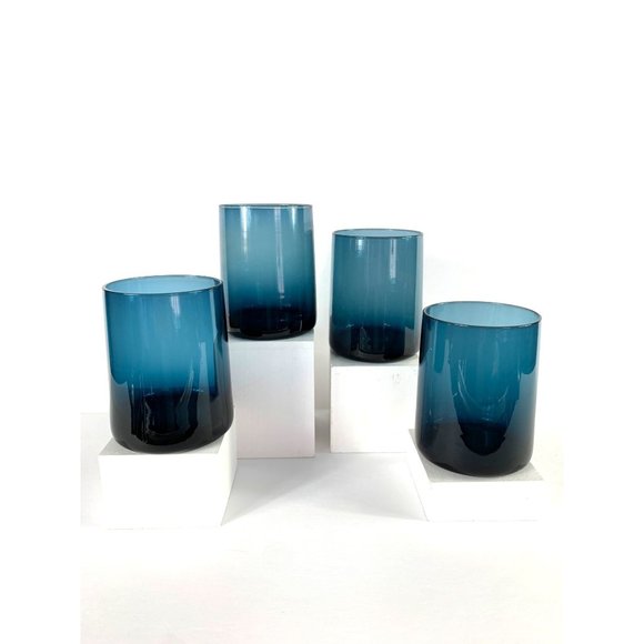 Tapered Blue Vintage Scotch Glasses - Picture 1 of 6